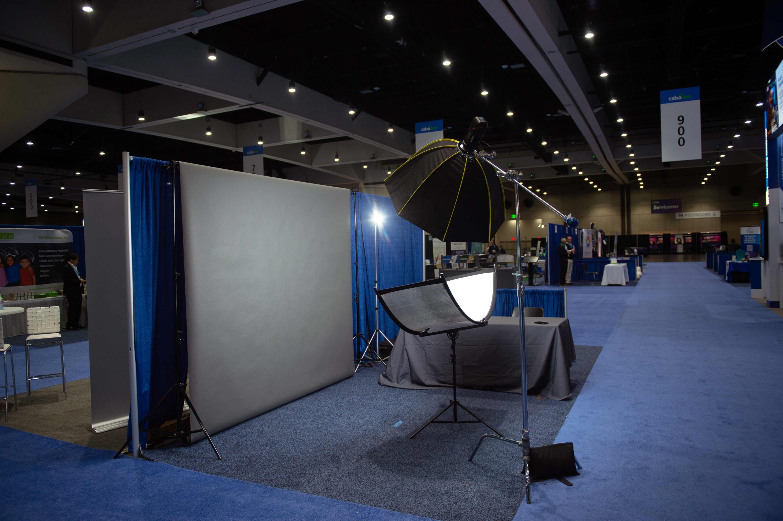 Headshot Station for Event attendees in the exhibit hall setup as a booth at the San Diego Convention Center