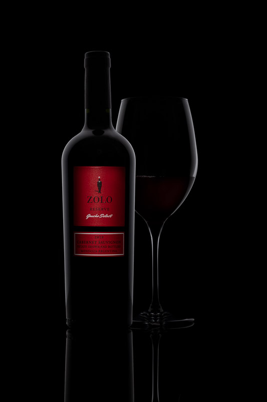 Commercial photography for Zolo Reserve, Cabernet Sauvignon